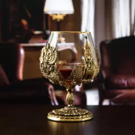 Cognac glass "Russia" in a wooden box